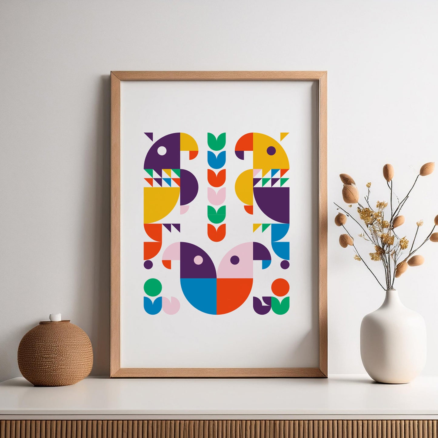 Bauhaus Geometrie Malvorlagen · DIY Bauhaus Poster gestalten · DIN A4 zum Ausdrucken