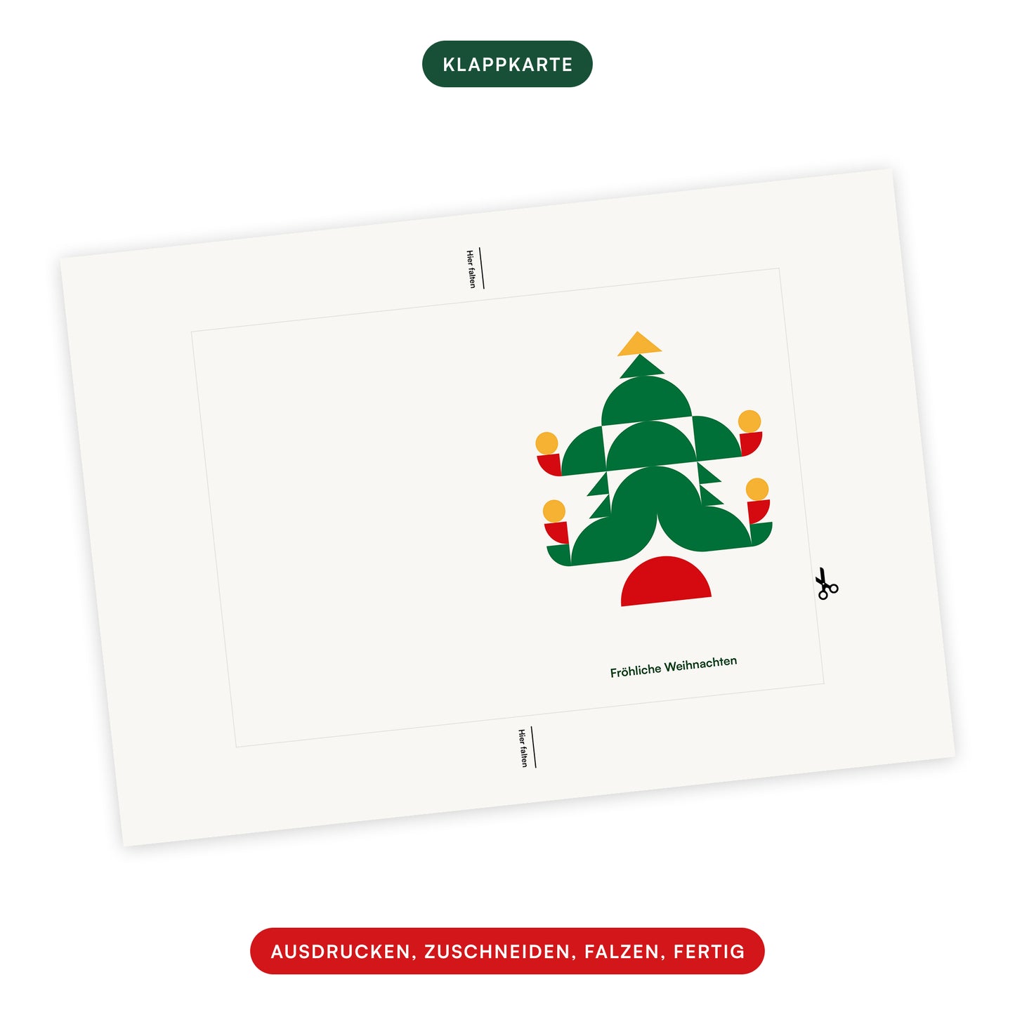 Modern Art Weihnachtsbaum · Last Minute Weihnachtskarte zum Ausdrucken