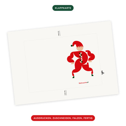 Weihnachtself · Last Minute Weihnachtskarte zum Ausdrucken